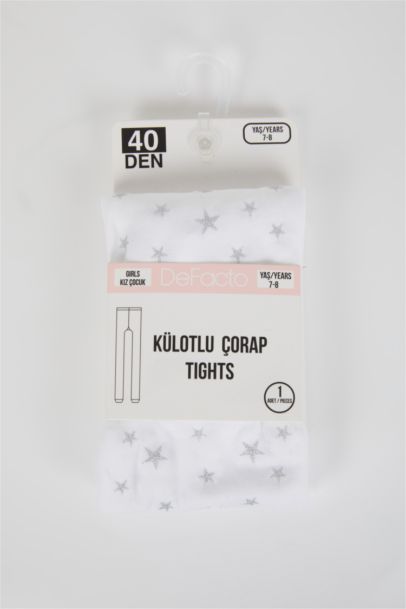 Yıldız Desenli Külotlu Okul Çorabı Kız Çocuk