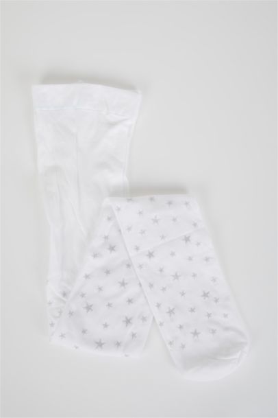 Yıldız Desenli Külotlu Okul Çorabı Kız Çocuk
