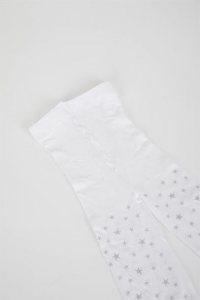 Yıldız Desenli Külotlu Okul Çorabı Kız Çocuk