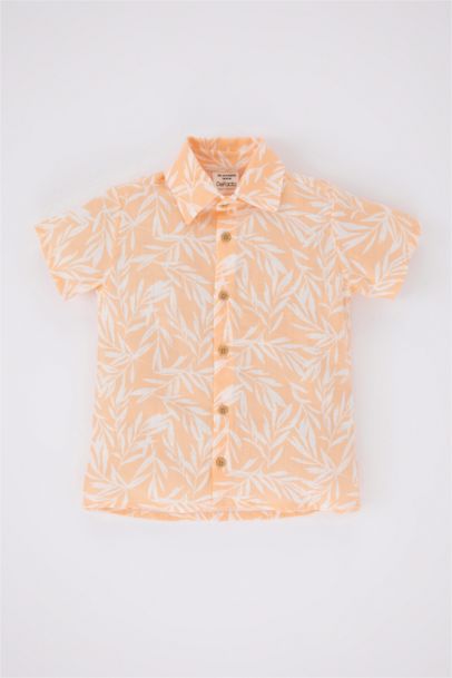 Chemises à manches courtes Col De Chemise Manche Courte Motif Tropical
