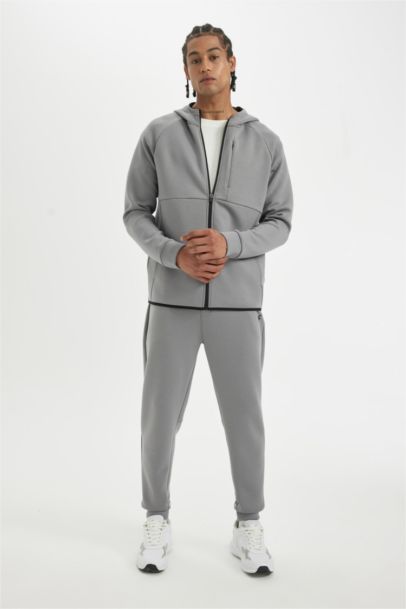 DeFactoFit Slim Fit Dar Kesim Standart Paça Skuba Dalgıç Kumaş Jogger Eşofman Altı