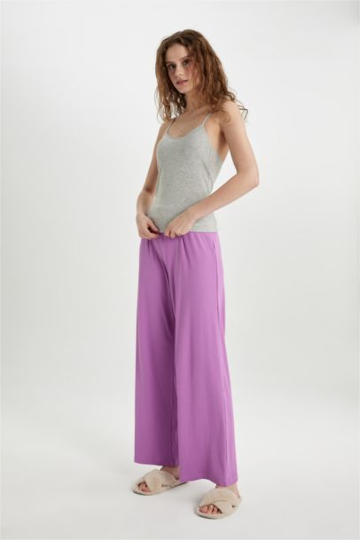 Regular Fit Ribbed Casual Pajama Bottoms