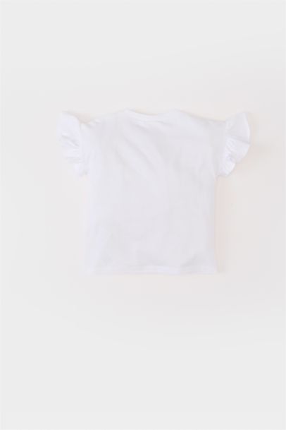 Baby Girl Crew Neck Floral Short Sleeve T-Shirt