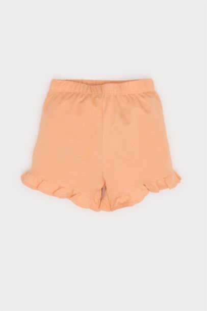 طقم تيشيرت بنات مطبوع وشورت بخصر مطاطي