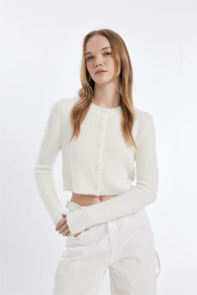 Slim Fit Crew Neck Knitwear Cardigan