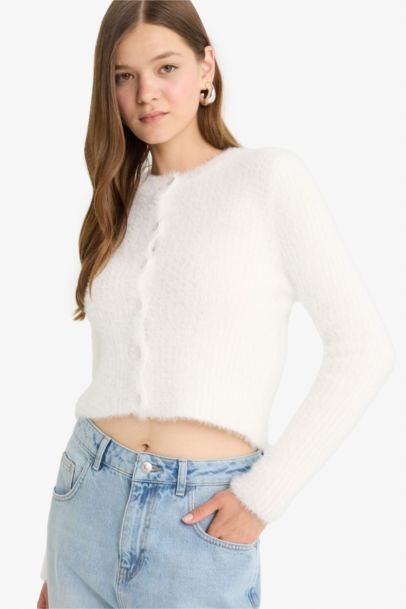 Slim Fit Crew Neck Knitwear Cardigan