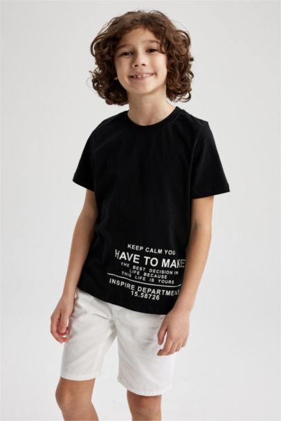 Boy Regular Fit Crew Neck Printed Short Sleeve T-Shirt