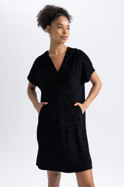 Standard Fit Hooded Short Sleeve Dress