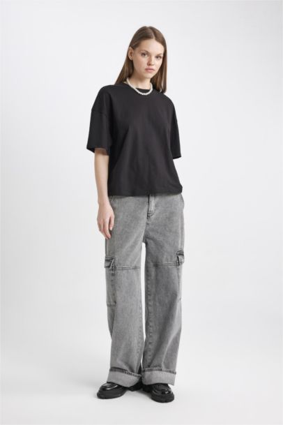 تيشيرت نص ردن قصة فضفاضة