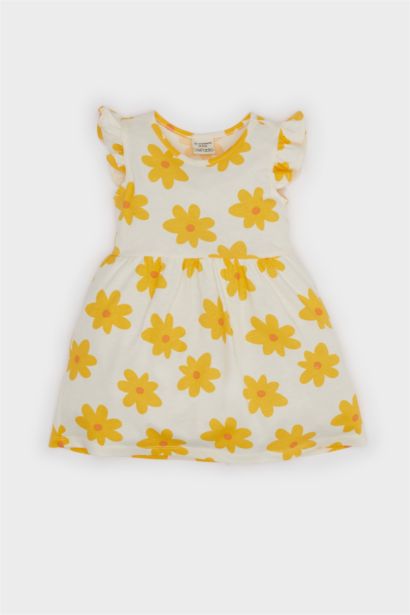 Baby Girl Floral Patterned Short Sleeve Dress