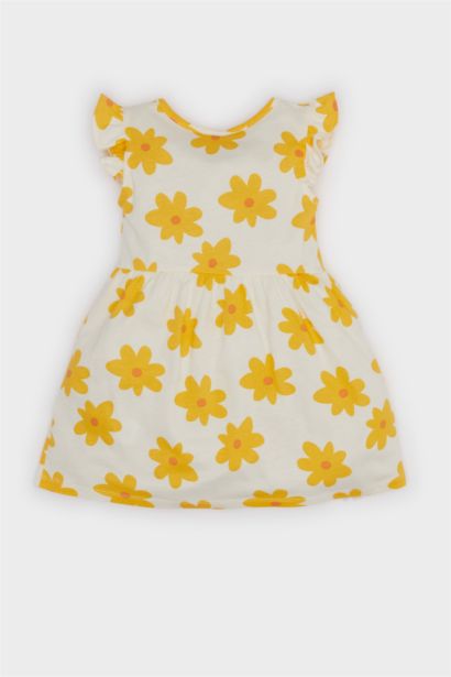 Baby Girl Floral Patterned Short Sleeve Dress