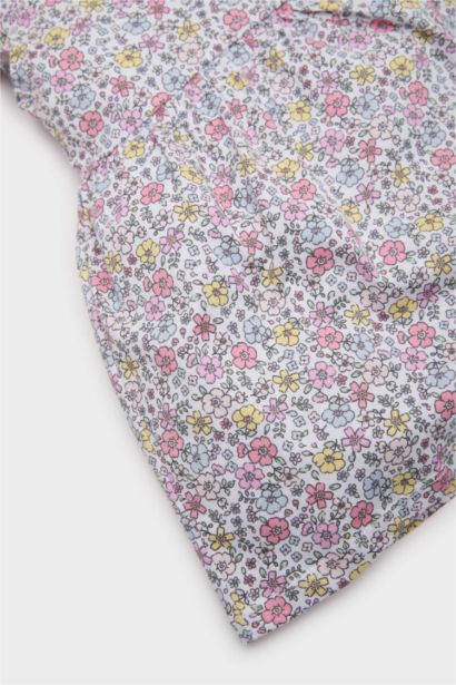 فستان بنات فلورال قصة عادية بأكمام قصيرة