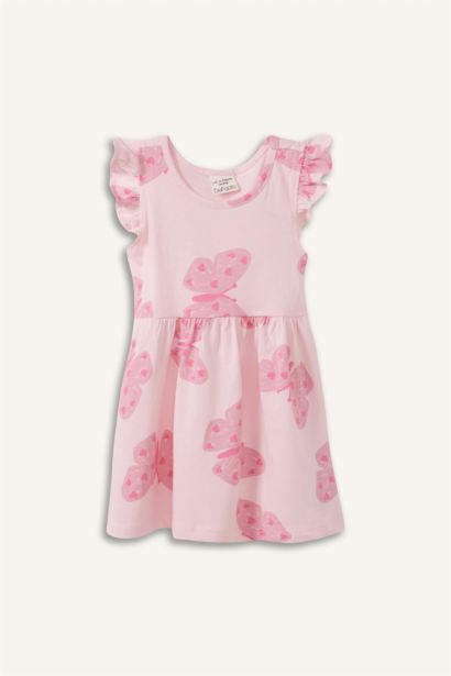 Robe à manches courtes avec nœud pour bébé fille