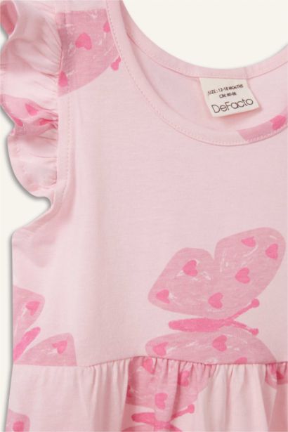 Robe à manches courtes avec nœud pour bébé fille