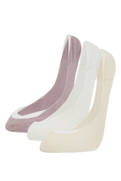 جوارب نسائي فلات قطن - 3 قطع