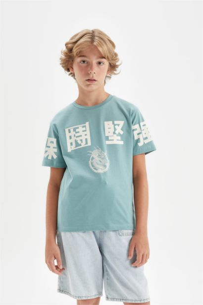 Boy Crew Neck Printed Short Sleeve T-Shirt