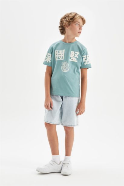 Boy Crew Neck Printed Short Sleeve T-Shirt