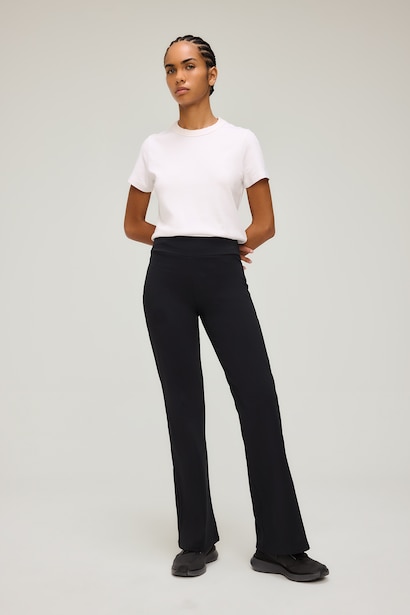 Flare Wide Leg Scuba Fabric Trousers