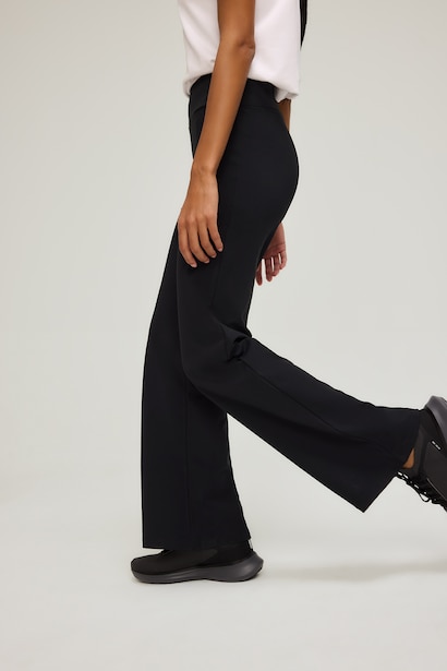 Flare Wide Leg Scuba Fabric Trousers