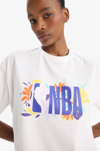 %100 Pamuk NBA Wordmark Oversıze Tişört