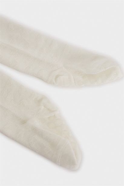 Basic Düz Kaydırmaz Taban Pamuklu Külotlu Çorap Kız Bebek