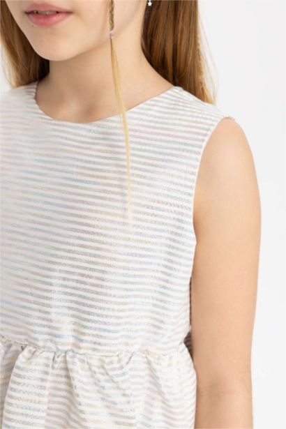 Robe Blanche Sans Manches pour Fille