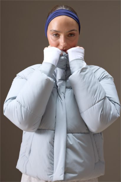 Su İtici Regular Fit Dik Yaka Reglan Kol Kışlık Şişme Mont