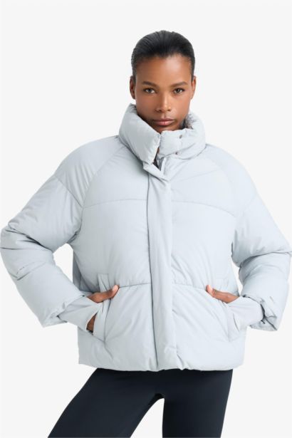 Su İtici Regular Fit Dik Yaka Reglan Kol Kışlık Şişme Mont