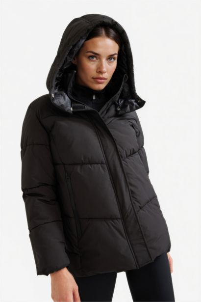 Manteau Doudoune d’hiver imperméable à capuche avec doublure polaire de DeFactoFit