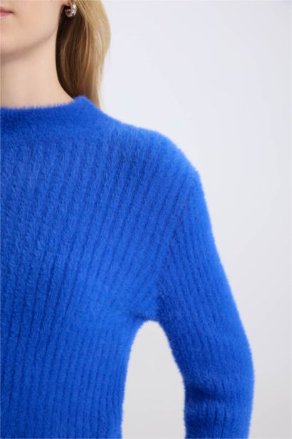 Regular Fit Half Turtleneck Knitted Pullover