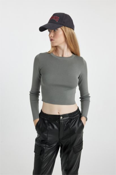 Coool слим пішімі дөңгелек жаға трикотаж Пулловер