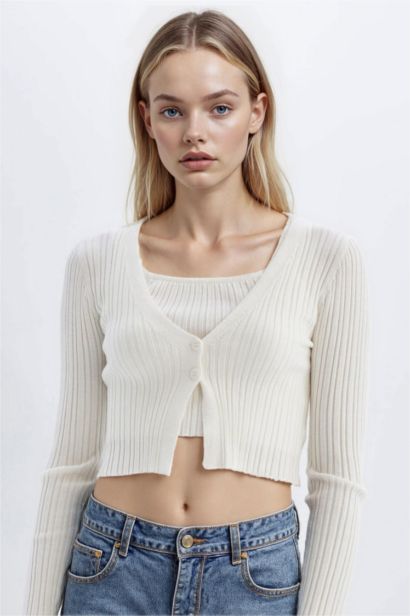 Regular Fit V-Neck Knitwear Cardigan