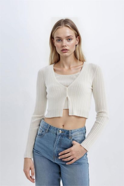 Regular Fit V-Neck Knitwear Cardigan