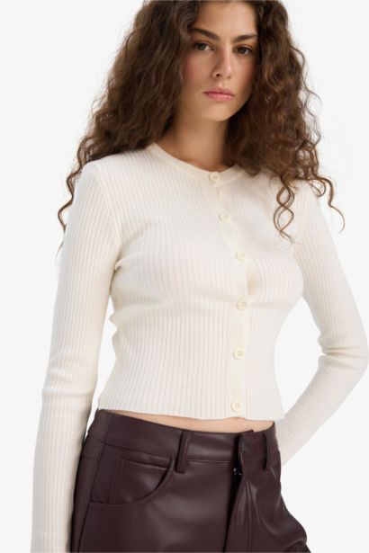 Regular Fit Crew Neck Knitwear Cardigan