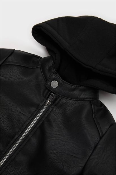 جاكيت بيبي ولادي جلد صناعي ببطانة