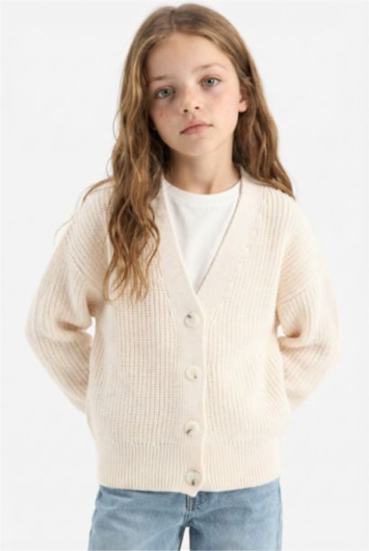 Қыздарға v жаға Кардиган