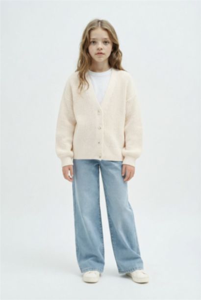 Қыздарға v жаға Кардиган