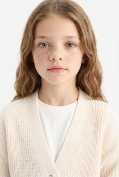 Қыздарға v жаға Кардиган