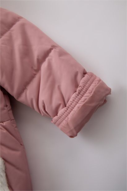 Baby Girl Hooded Plush Puffer Jacket