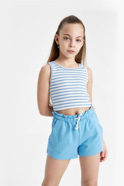 Short En Coton Peigné Pour Fille