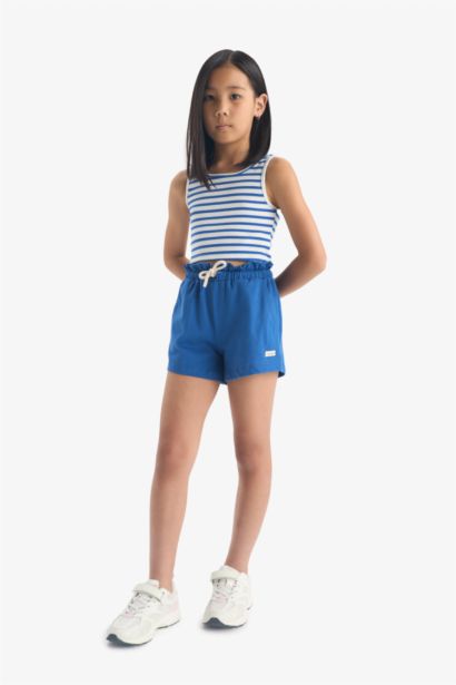 Girl Elastic Waist Printed Shorts