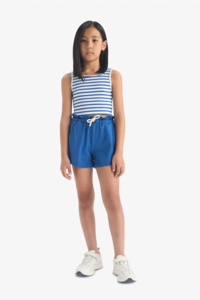 Girl Elastic Waist Printed Shorts