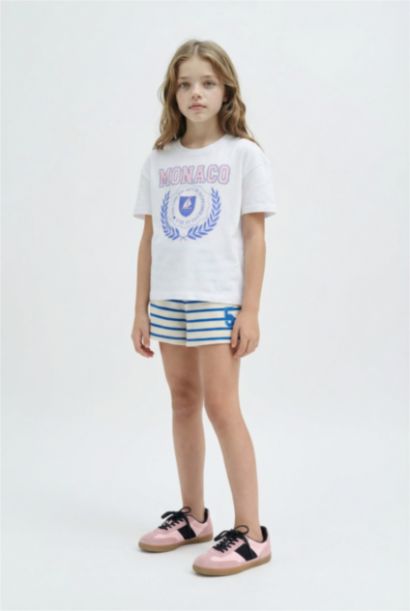 Girl Thin Sweatshirt Fabric Shorts