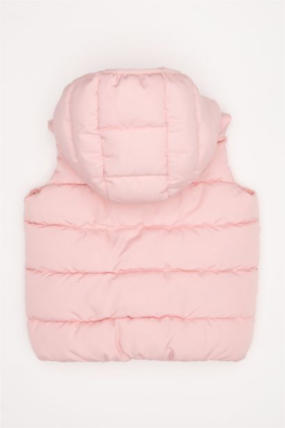 Su Geçirmez Kapüşonlu Fermuarlı Şişme Yelek Kız Bebek