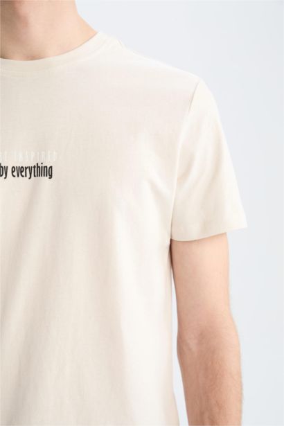 Slim Fit Crew Neck Printed Cotton T-Shirt