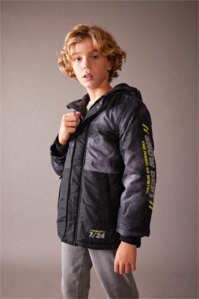 Boy Hooded Fleece Lined Coat