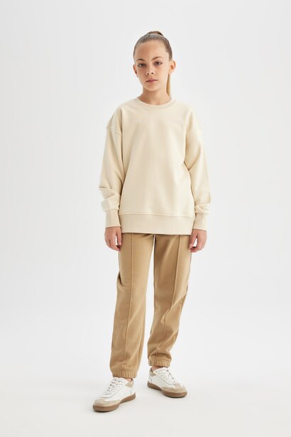 Relax Fit Basic Sweatshirt Kız Çocuk