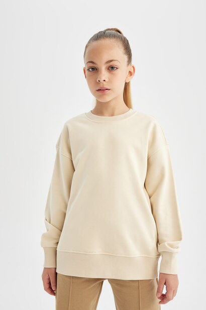 Relax Fit Basic Sweatshirt Kız Çocuk