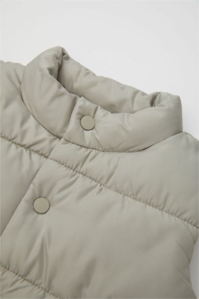 Boy Stand Collar Snap Closure Puffer Vest