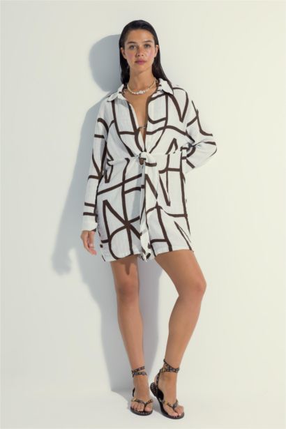 Fall in Love Regular Fit Printed Cotton Beach Dress